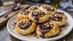 Σφολιατίνια με σοκολάτα & φουντούκι: τραγανά σε 15′, ιδανικά για καφέ