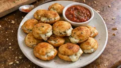 Αλμυρές τηγανίτες σαν πίτσα: τραγανές έξω, με λιωμένη μοτσαρέλα μέσα