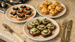 3 δροσερά κρύα μίνι σάντουιτς για μπουφέ: Φλωρίνης-τυρί κρέμα, πικάντικη αυγοσαλάτα, τόνος