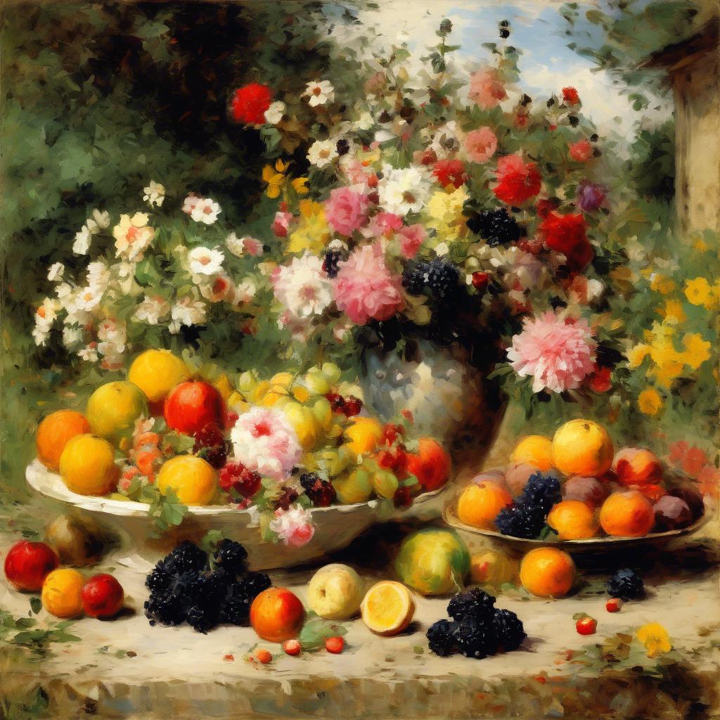 Η Φλόγα και τα Φρούτα σε Έναν Κήπο - Eugene Boudin